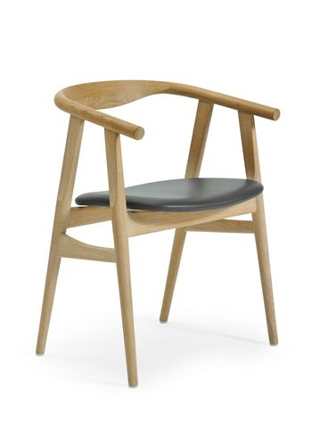 Getama - Dining chair - GE525 The U-Chair by Hans J. Wegner - Oak / Atlas 150 Black