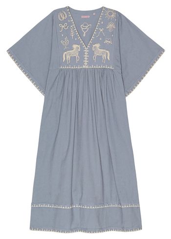 HABIBA - Kleid - Polly Embroidery Dress 3/4 Sleeve - Sea