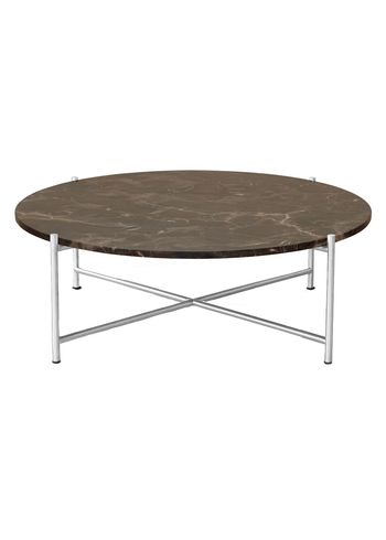 Handvärk - Soffbord - Round Coffee Table - Brown Marble/Stainless Steel 90