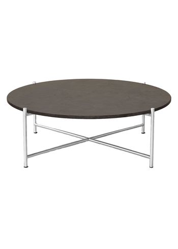 Handvärk - Table basse - Round Coffee Table - Dark Grey Marble/Stainless Steel 90