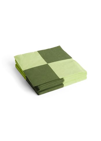 HAY - Baking dish - Pattern Napkins - Light Green and Dusty Green - Large Check / Set of 20 - Dinner