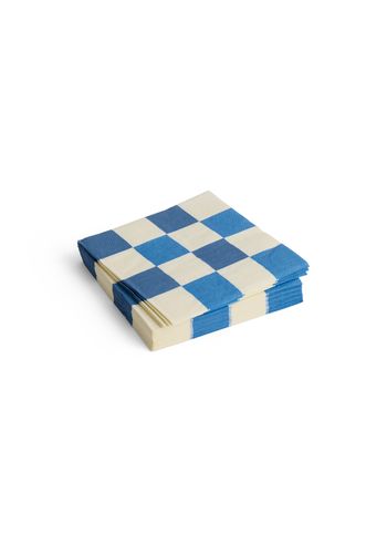 HAY - Auflaufform - Pattern Napkins - Off-white and Blues - Medium Check / Set of 20 - Lunch