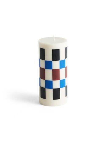 HAY - Stumpenkerze - Column Candle - Off White | Brown | Black | Blue - Small Check