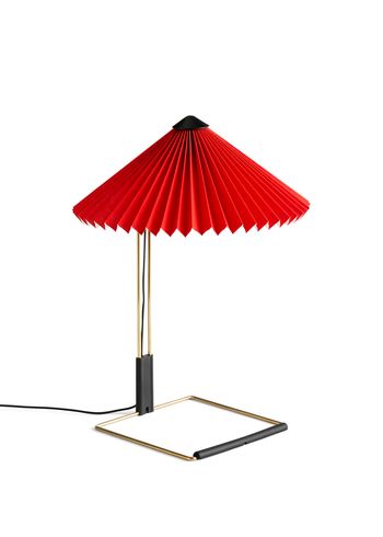 HAY - Bordlampe - MATIN Table Lamp / Small - Bright Red / Polished Brass