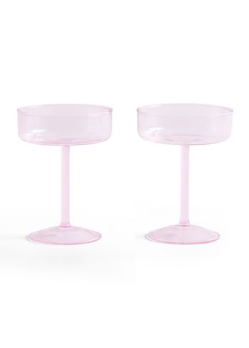 HAY - Champagne glass - Tint Coupe Glass - Pink - Set of 2