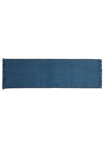 HAY - Rug - Stripes & Stripes Wool Carpet - Blue - L200 x W60