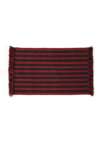 HAY - Koberec - Stripes & Stripes Wool Carpet - Cherry - L95 x W52