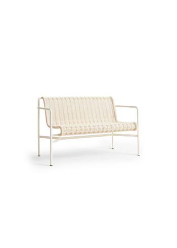 HAY - Záhradná lavička - Palissade Cord Dining Bench With Armrest - Cream White