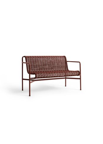 HAY - Trädgårdsbänk - Palissade Cord Dining Bench With Armrest - Iron Red