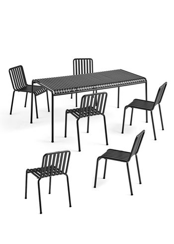 HAY - Garden furniture set - 1 Palissade Bord og 6 Palissade Chair - Anthracite