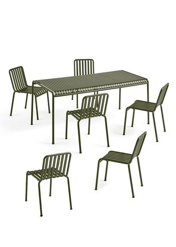 HAY - Garden furniture set - 1 Palissade Bord og 6 Palissade Chair - Olive