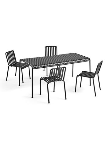 HAY - Tuinmeubelset - 1 Palissade Bord og 4 Palissade Chair - Anthracite
