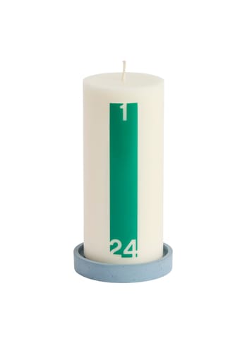 HAY - Kalenderljus - Calendar Candle & Holder - Bold - Off-white and green