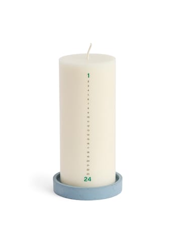 HAY - Kalendářová svíčka - Calendar Candle & Holder - Delicate - Off-white, black and green