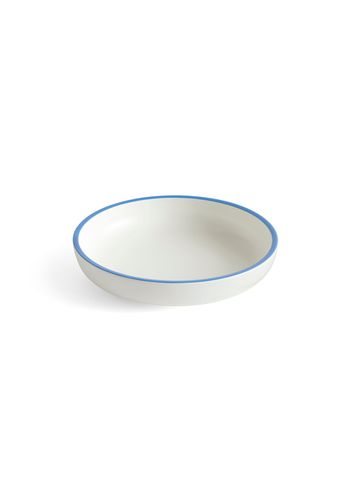 HAY - Kippis - Sobremesa Serving Bowl - L - WHITE WITH BLUE RIM