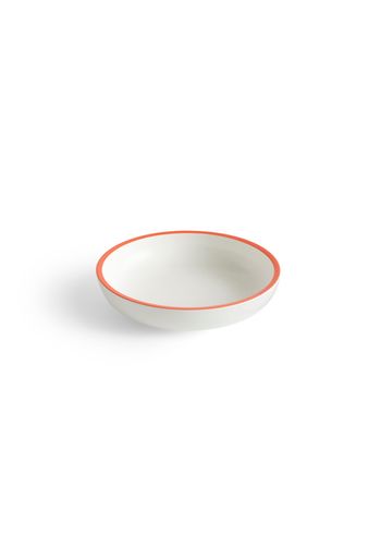 HAY - Salud - Sobremesa Serving Bowl - S - WHITE WITH RED RIM