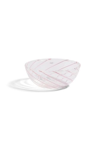 HAY - Schaal - Spin Bowl - Clear w. Pink Stripes