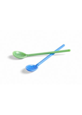 HAY - Skeer - Glass Spoons - Mono - Sky Blue & Green