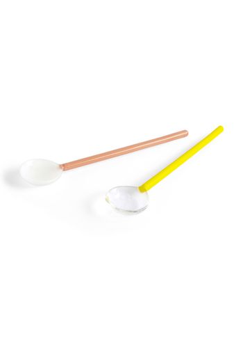 HAY - Skeer - Glass Spoons - Round - Bright Yellow & Brown