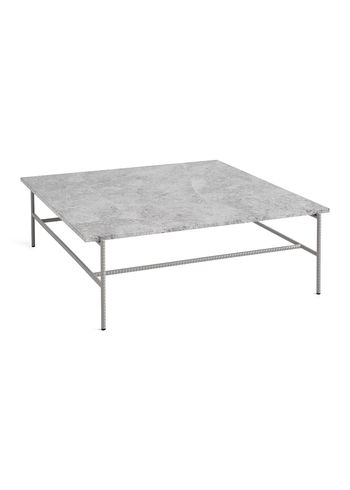 HAY - Sofabord - Rebar Coffee Table - Large - Fossil Grey / Grey Marble