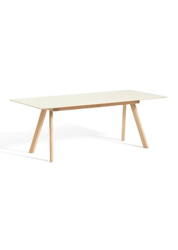 HAY - Spisebord - CPH 30 Extendable - L200 - Lakeret Egetræ / Off-White Linoleum Top