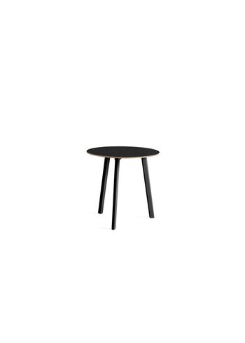 HAY - Spisebord - CPH Deux 220 2.0 Table - Ink Black Laminate / Ink Black Lacquered Beech - Ø75