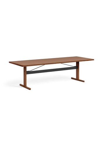 HAY - Spisebord - Passerelle Table - Clear Water-Based Lacquered Walnut w. Ink Black Crossbar