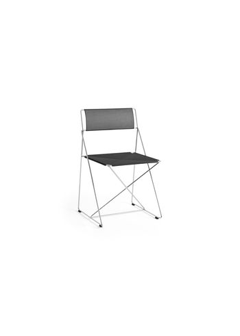 HAY - Dining chair - X-Line Chair Chromed Base / Indoor - Black Powder Coated Steel / Chromed Steel