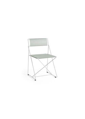 HAY - Dining chair - X-line Chair - Pale Linden Powder Coated Steel / Hot Galvanised Steel