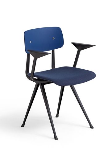 HAY - Spisebordsstol - Result Armchair / Seat Upholstery - Dark Blue Water-Based Lacquered Oak & Steelcut Trio 796 / Black