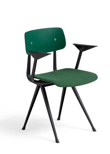 HAY - Spisebordsstol - Result Armchair / Seat Upholstery - Forest Green Water-Based Lacquered Oak & Remix 982 / Black