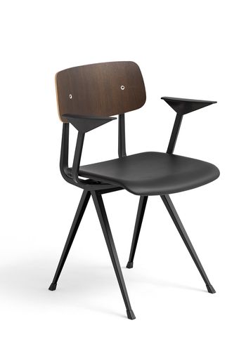 HAY - Spisebordsstol - Result Armchair / Seat Upholstery - Smoked Water-Based Lacquered Oak & Sense Black / Black