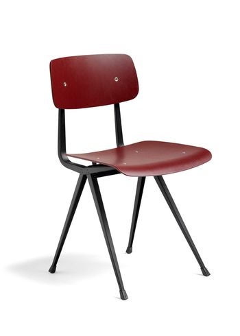 HAY - Spisebordsstol - Result Chair - Dark Brick Water-Based Lacquered Oak / Black