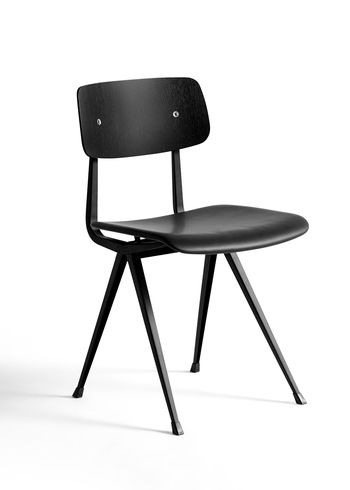 HAY - Spisebordsstol - Result Chair / Seat Upholstery - Black Water-Based Lacquered Oak & Sense Black / Black