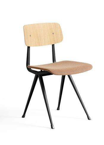 HAY - Spisebordsstol - Result Chair / Seat Upholstery - Clear Water-Based Lacquered Oak & Canvas 356 / Black