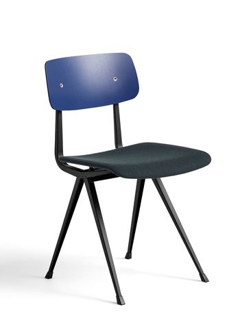 HAY - Spisebordsstol - Result Chair / Seat Upholstery - Dark Blue Water-Based Lacquered Oak & Steelcut Trio 796 / Black