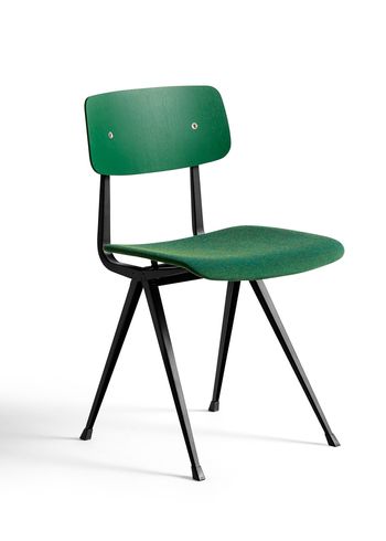 HAY - Spisebordsstol - Result Chair / Seat Upholstery - Forest Green Water-Based Lacquered Oak & Remix 982 / Black