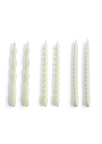 HAY - Stearinljus - Long Mix Candles - Set of 6 - Off White