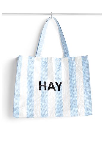 HAY - Bag - Recycled Candy Stripe Bag - Medium - Blue and White