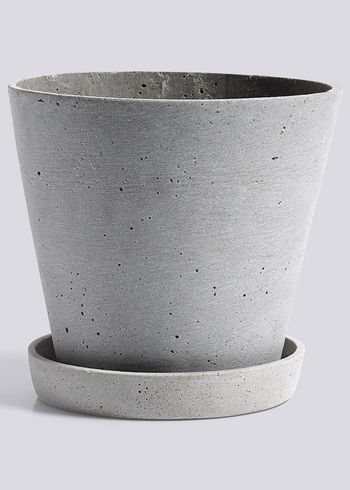 HAY - Kvetináč - Flowerpot with saucer - Grey - L