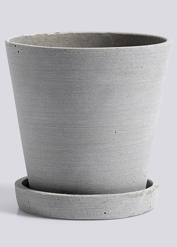 HAY - Blumentopf - Flowerpot with saucer - Grey - M