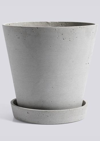 HAY - Doniczka - Flowerpot with saucer - Grey - XL