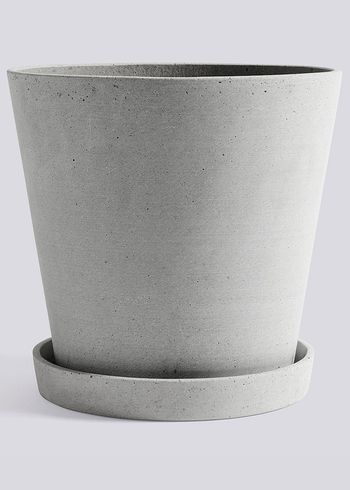 HAY - Blumentopf - Flowerpot with saucer - Grey - XXL