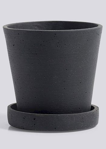 HAY - Flowerpot - Flowerpot with saucer - Black - S