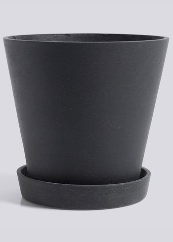 HAY - Blumentopf - Flowerpot with saucer - Black - XXL