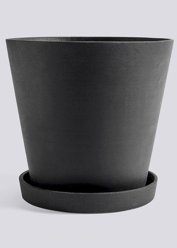 HAY - Blumentopf - Flowerpot with saucer - Black - XXXL