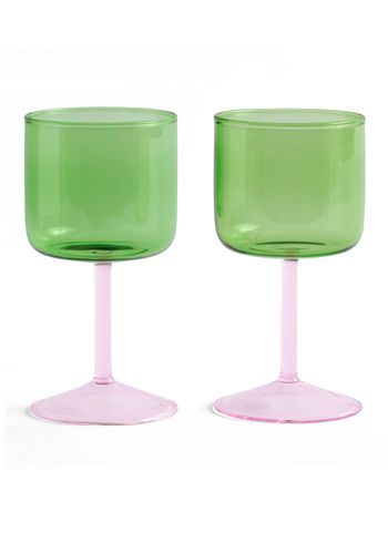 HAY - Vinglas - Tint Wine Glass - Green & Pink - Set of 2