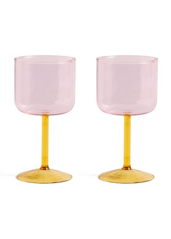 HAY - Vinglas - Tint Wine Glass - Pink & Yellow - Set of 2