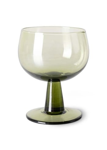 HK Living - Szkło - The Emeralds Wine Glass - Olive Green - Low