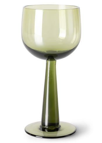 HK Living - Vidro - The Emeralds Wine Glass - Olive Green - Tall